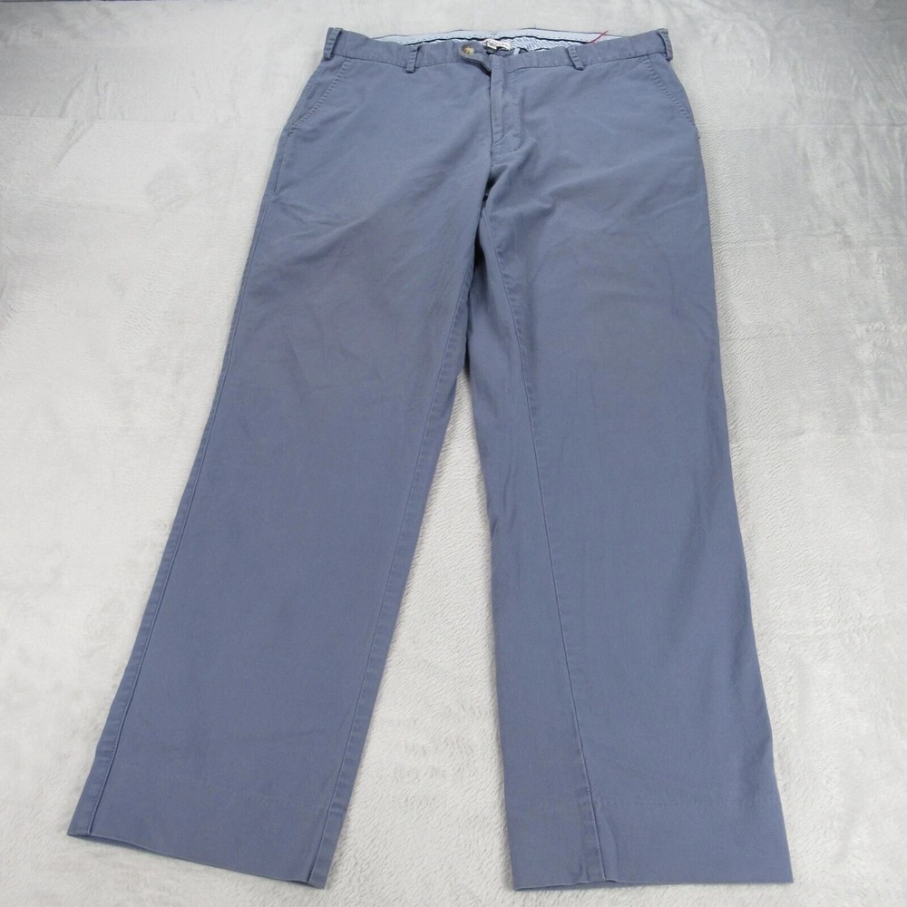 Peter Millar Pants Mens 36x28 Blue Pima Cotton Zip Fly Straight Chino Casual